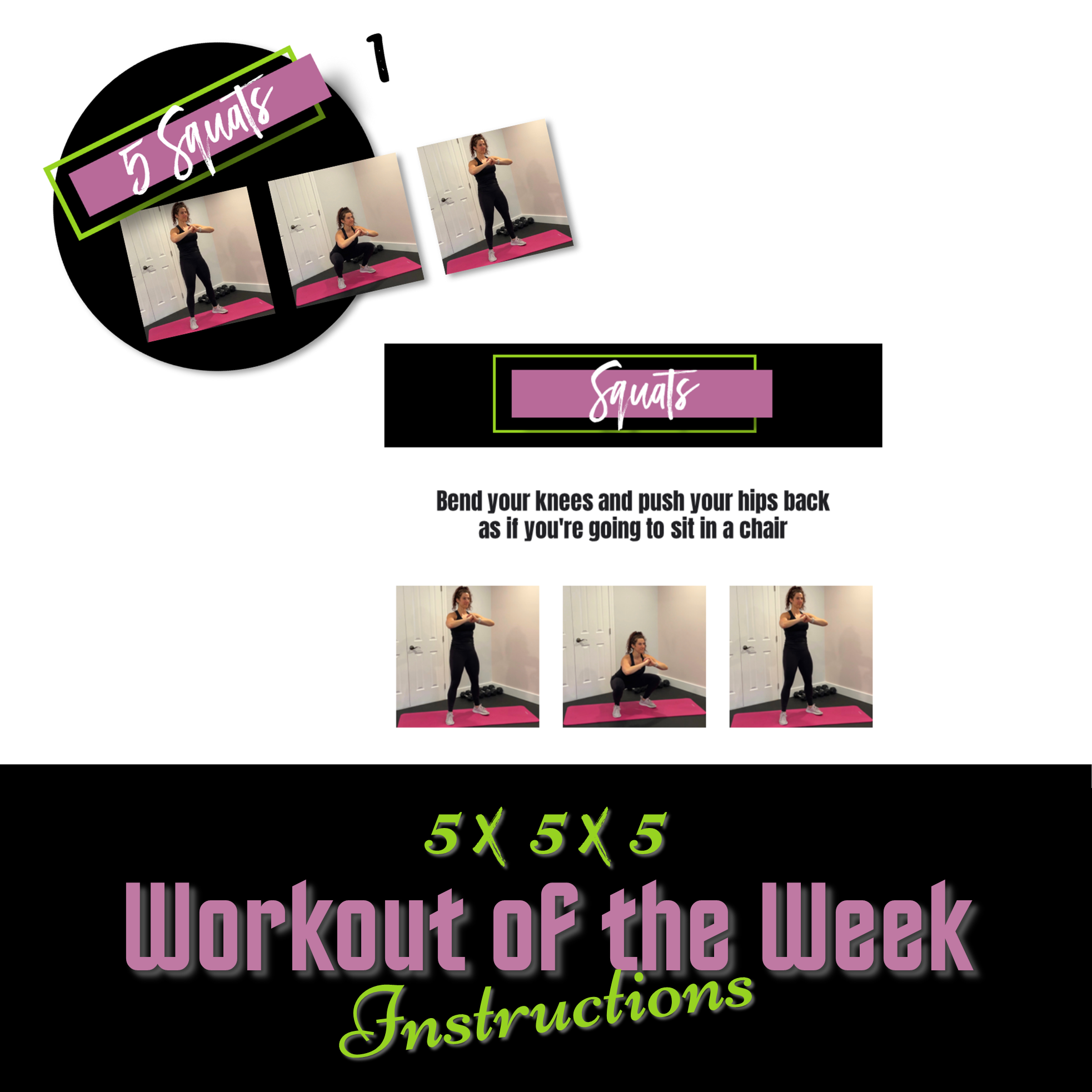 Workout of the week - 5 x 5 x 5 Printable Instructions